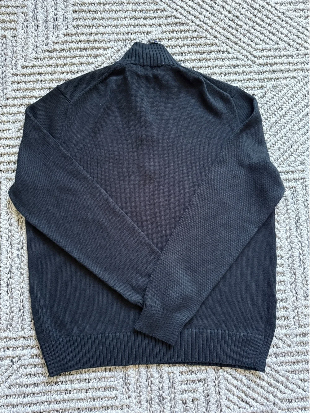 Ralph Lauren Black Wool Half-Zip Sweater/Purple Pony -NWT-Retail $165 size XL